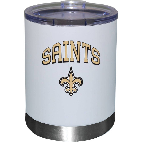 New Orleans Saints 12oz White Low-Ball Tumbler Color Logo