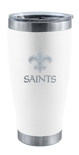 New Orleans Saints 20oz White Tumbler w/Etched Logo