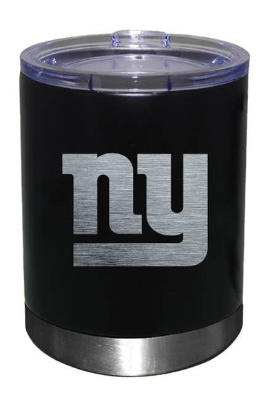 New York Giants 12oz Black Low-Ball Tumbler Etch Logo
