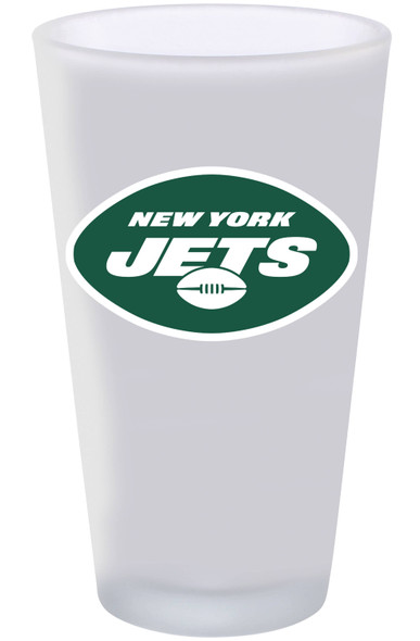 New York Jets 16oz Frosted Pint Glass Color Logo