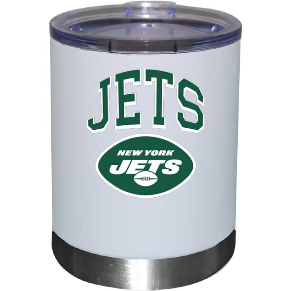 New York Jets 12oz White Low-Ball Tumbler Color Logo