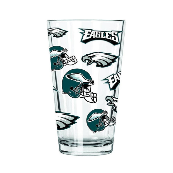 Philadelphia Eagles 16oz All Over Print Glass