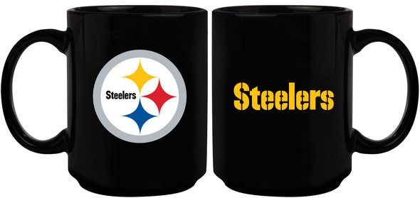 Pittsburgh Steelers 11oz Black Mug w/Color Logo