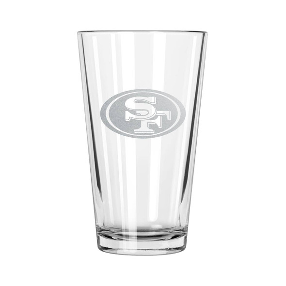 San Francisco 49ers 16oz Pint Glass w/Etched Logo