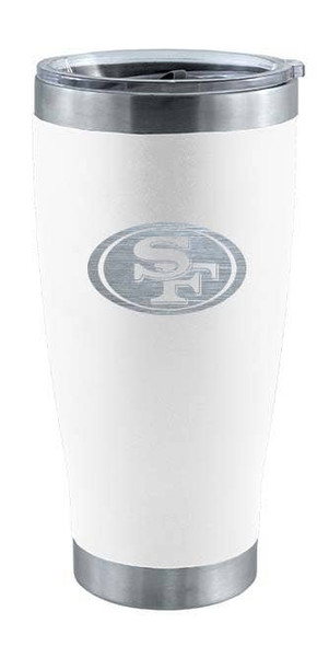 San Francisco 49ers 20oz White Tumbler w/Etched Logo