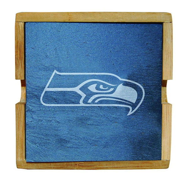 Seattle Seahawks Slate Square Coaster Set