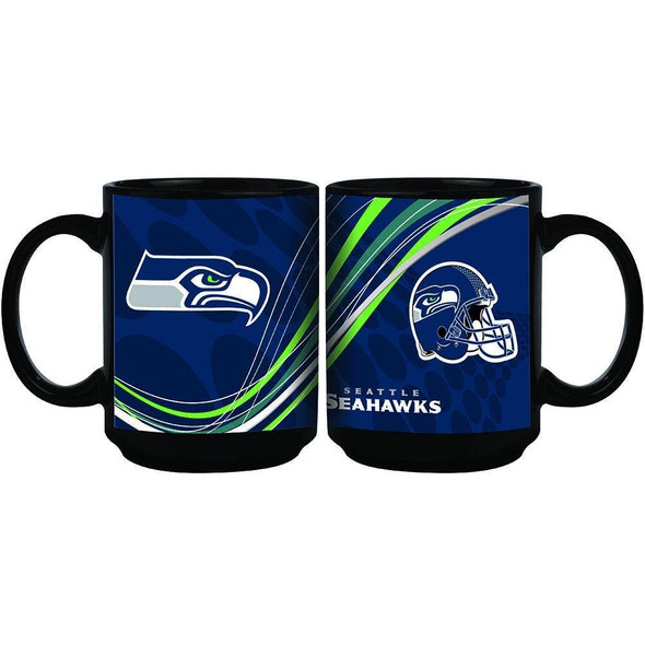 Seattle Seahawks 15oz Dynamic Black Mug