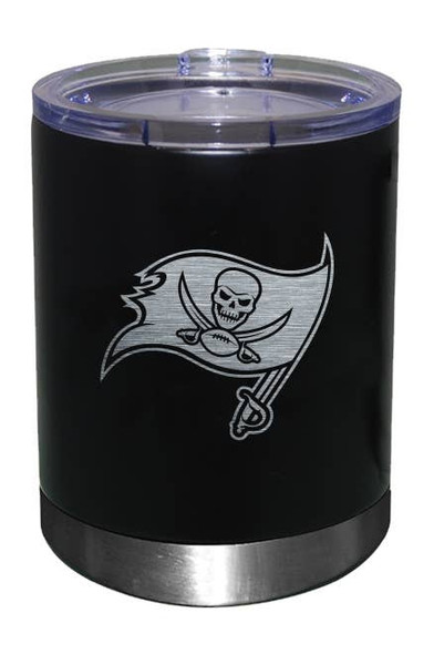 Tampa Bay Buccaneers 12oz Black Low-Ball Tumbler Etch Logo