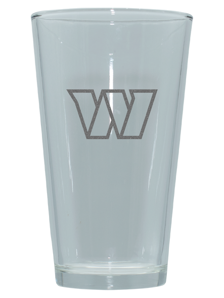 Washington Commanders 16oz Pint Glass w/Etched Logo
