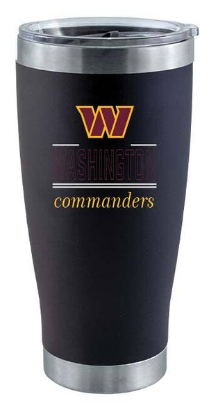 Washington Commanders 20oz Black Tumbler Classic Crew Logo