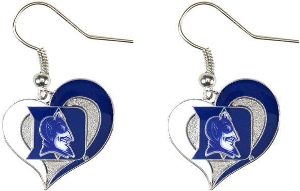 NCAA Duke Blue Devils Swirl Heart Earrings