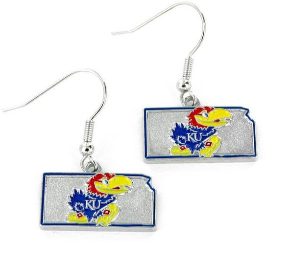 NCAA Kansas Jayhawks State Design Earrings