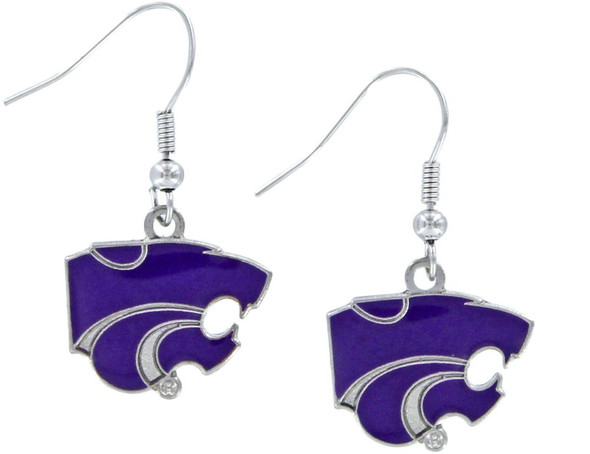 NCAA Kansas State Wildcats Logo Dangle Earrings