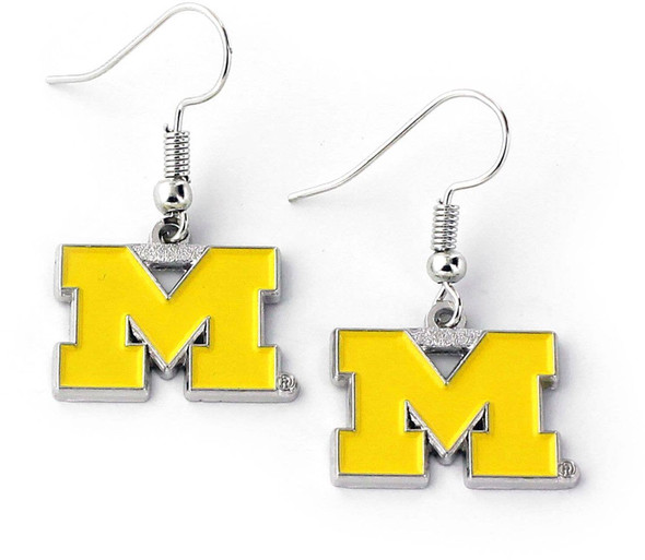 NCAA Michigan Wolverines Logo Dangle Earrings
