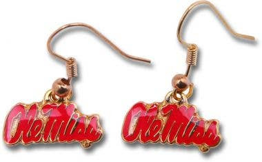 NCAA Mississippi Ole Miss Rebels Logo Dangle Earrings