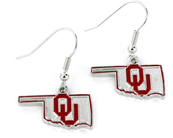 NCAA Oklahoma Sooners State Design Earrings
