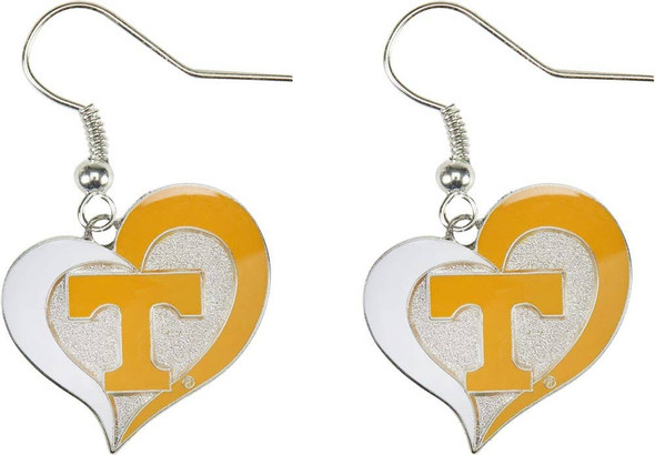 NCAA Tennessee Volunteers Swirl Heart Earrings