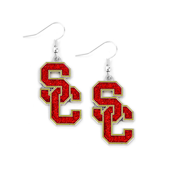 NCAA USC Trojans Glitter Dazzle Earrings
