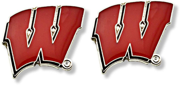 NCAA Wisconsin Badgers Logo Post Earrings