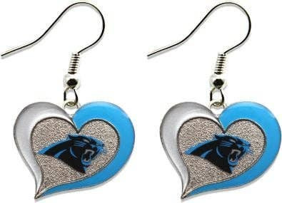 NFL Carolina Panthers Swirl Heart Earrings