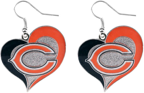 NFL Carolina Panthers Swirl Heart Earrings