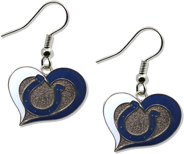 NFL Indianapolis Colts Swirl Heart Earrings