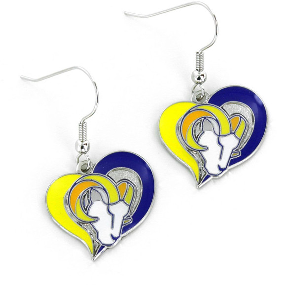NFL Los Angeles Rams Swirl Heart Earrings
