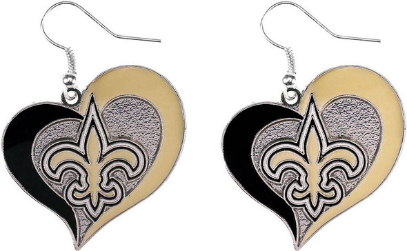 NFL New Orleans Saints Swirl Heart Earrings