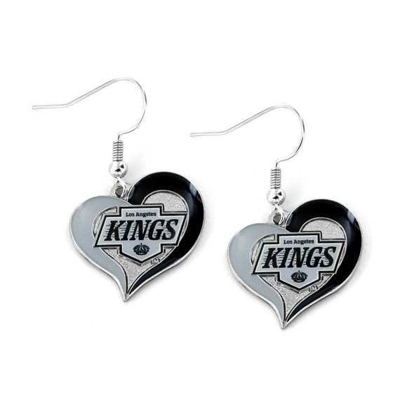 NHL Los Angeles Kings Swirl Heart Earrings