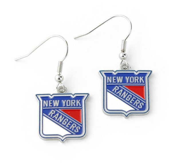 NHL New York Rangers Logo Dangle Earrings
