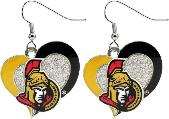 NHL Ottawa Senators Swirl Heart Earrings