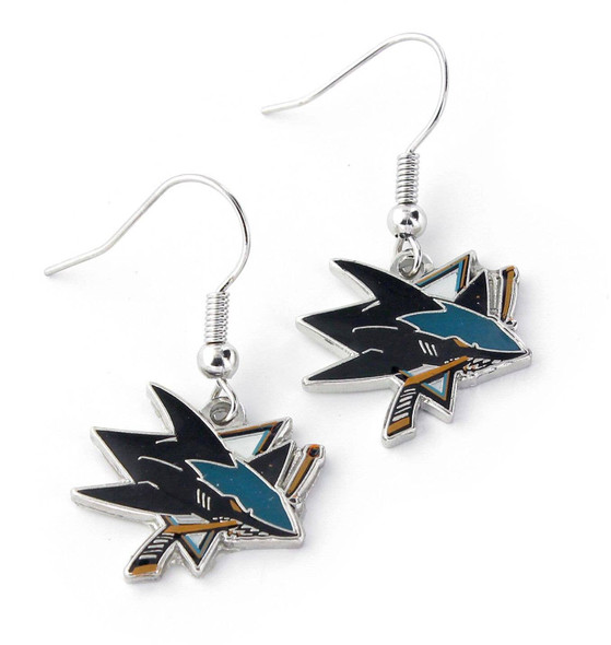 NHL San Jose Sharks Logo Dangle Earrings