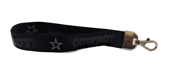 Dallas Cowboys Lanyard Keychain ID Holder NFL Fan Accessory Wristlet Style Black