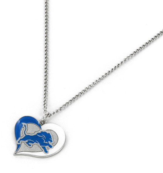 NFL Detroit Lions Swirl Heart Necklace
