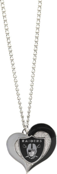 NFL Las Vegas Raiders Swirl Heart Necklace