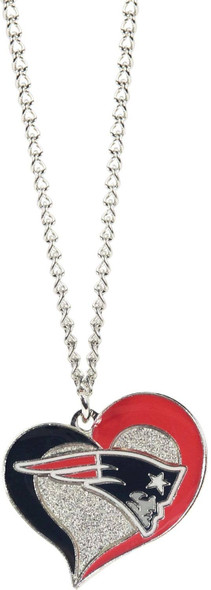 NFL New England Patriots Swirl Heart Necklace