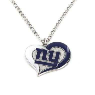NFL New York Giants Swirl Heart Necklace