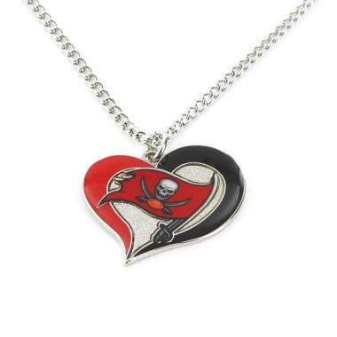 NFL Tampa Bay Buccaneers Swirl Heart Necklace