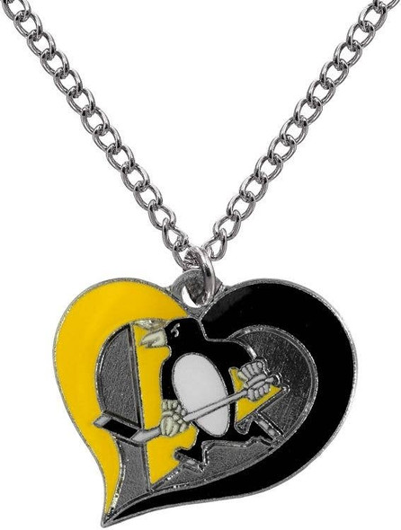 NHL Pittsburgh Penguins Swirl Heart Necklace