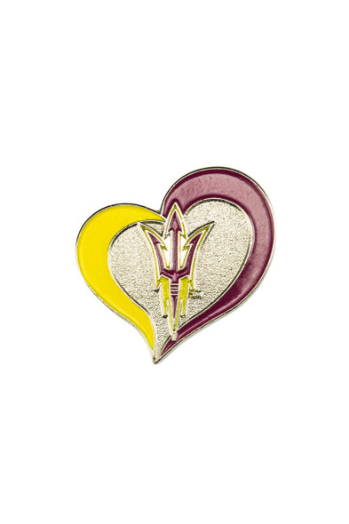 NCAA Arizona State Sun Devils Swirl Heart Pin