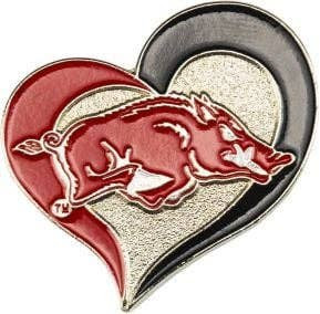 NCAA Arkansas Razorbacks Swirl Heart Pin