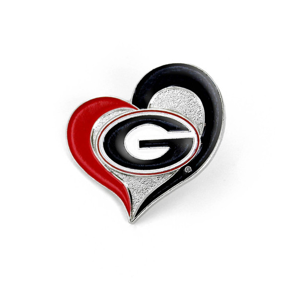 NCAA Georgia Bulldogs Swirl Heart Pin