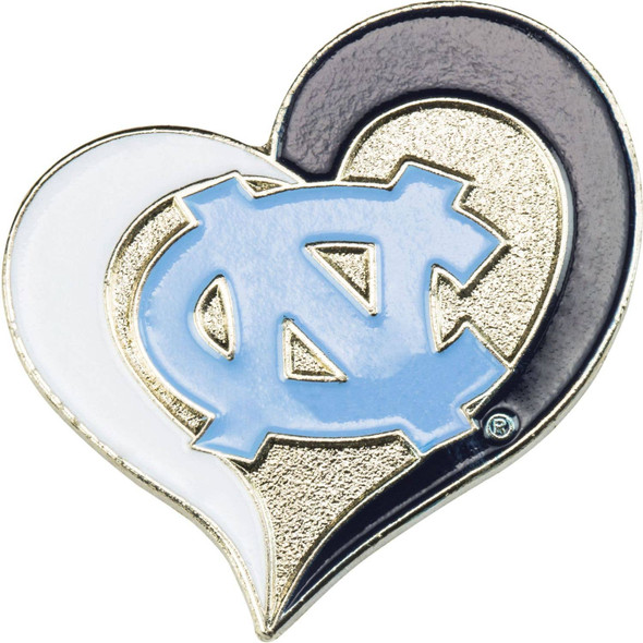 NCAA North Carolina Tar Heels Swirl Heart Pin
