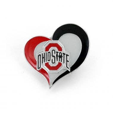 NCAA Ohio State Buckeyes Swirl Heart Pin