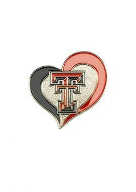 NCAA Texas Tech Red Raiders Swirl Heart Pin