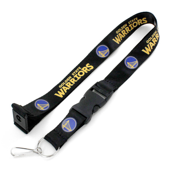 NBA Golden State Warriors Team Lanyard Keychain ID Holder NBA Fan Accessory, Black
