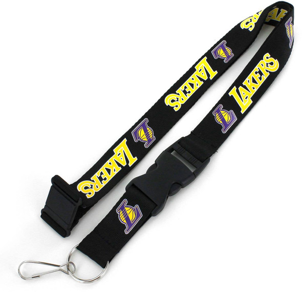 NBA Los Angeles Lakers Team Lanyard Keychain ID Holder NBA Fan Accessory, Black