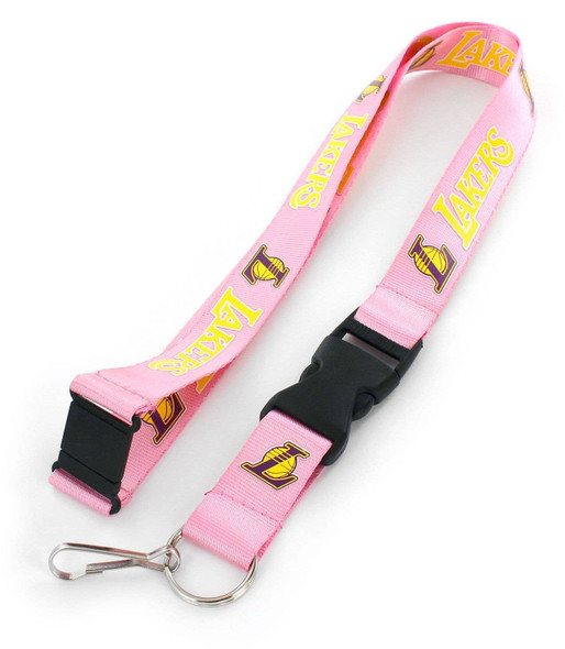 NBA Los Angeles Lakers Team Lanyard Keychain ID Holder NBA Fan Accessory, Pink