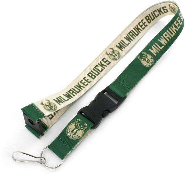NBA Milwaukee Bucks Reversible Lanyard Keychain ID Holder NBA Fan Accessory