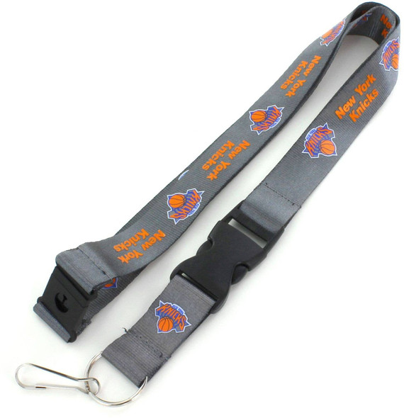 NBA New York Knicks Team Lanyard Keychain ID Holder NBA Fan Accessory, Charcoal